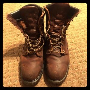 Men's Redwing Lace up safety steel toed work boots